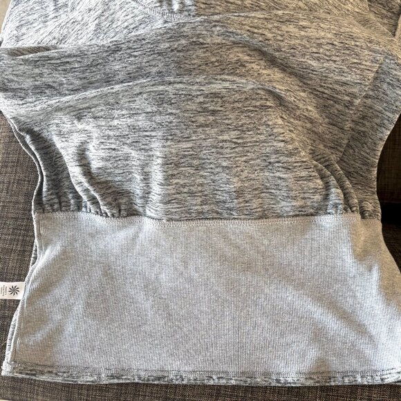 Athleta Gray Hooded Sweatshirt Pullover – Thumbholes & Kangaroo Pocket, Size M - Picture 8 of 10